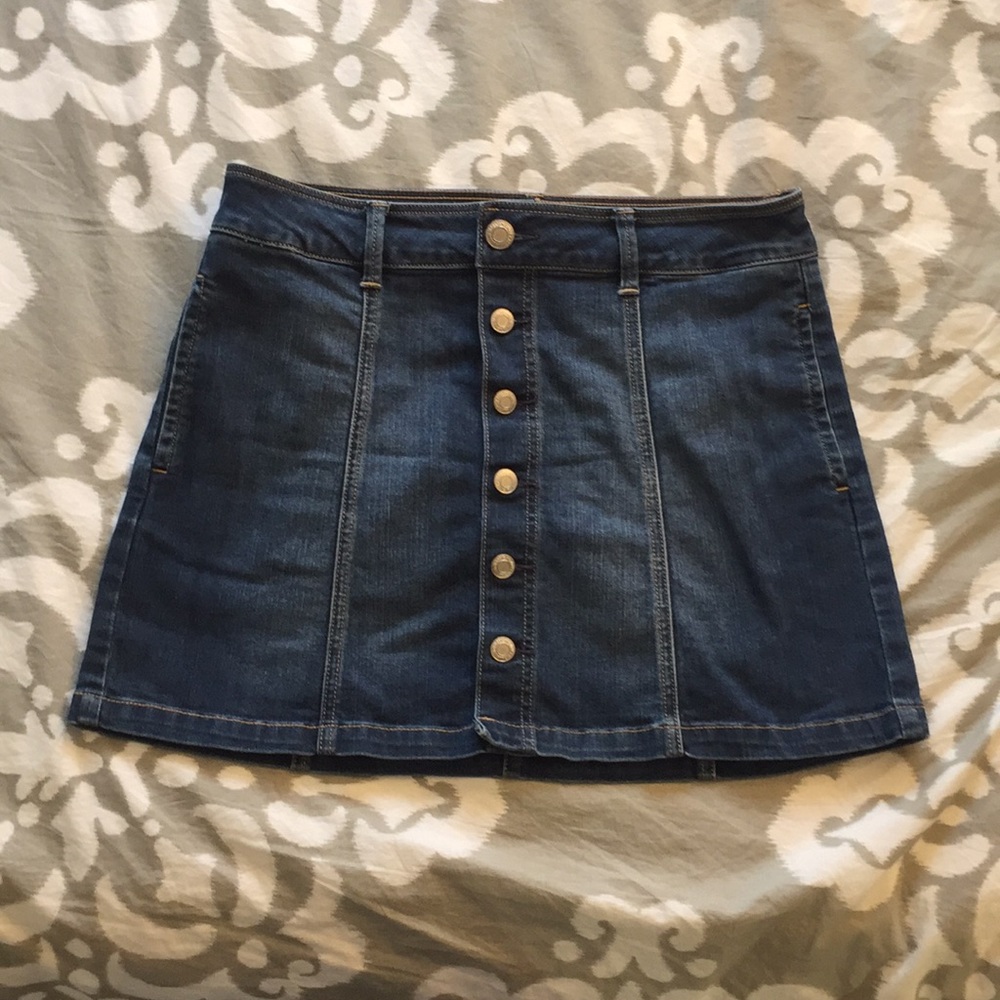 American eagle jean denim button down skirt sz 10